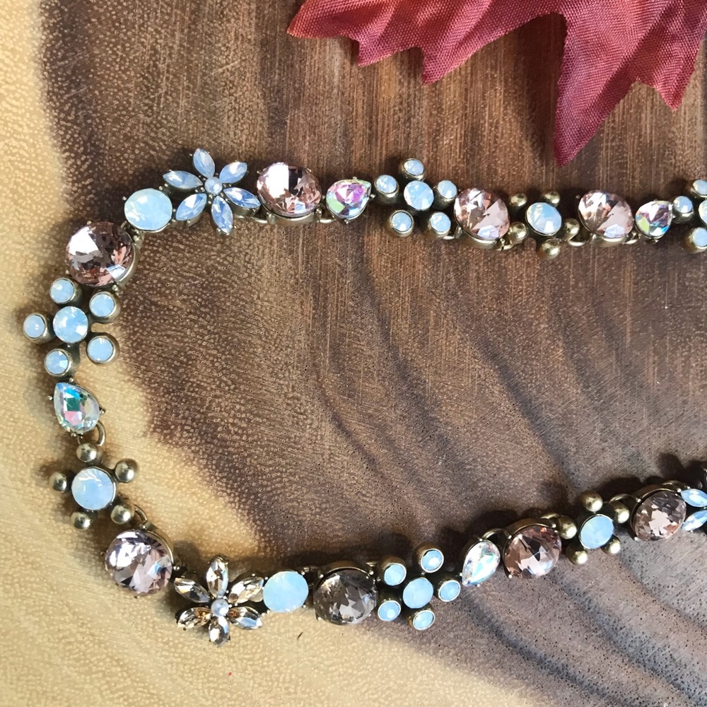 LOFT Peach & Flowers Rhinestone Choker Necklace - Picture 5 of 5